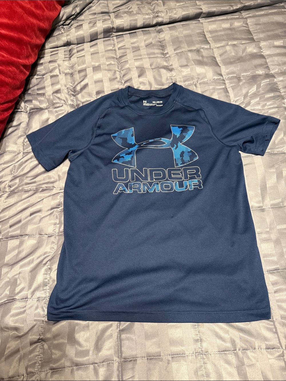 Under Armour Navy Short Sleeve Logo Performance Tee with Blue Accent